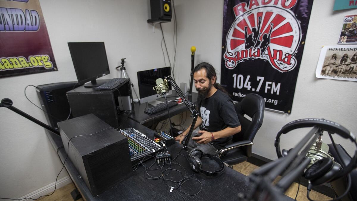 Luis Sarmiento is the coordinator for Radio Santa Ana based at El Centro El Centro Cultural de México in Santa Ana.