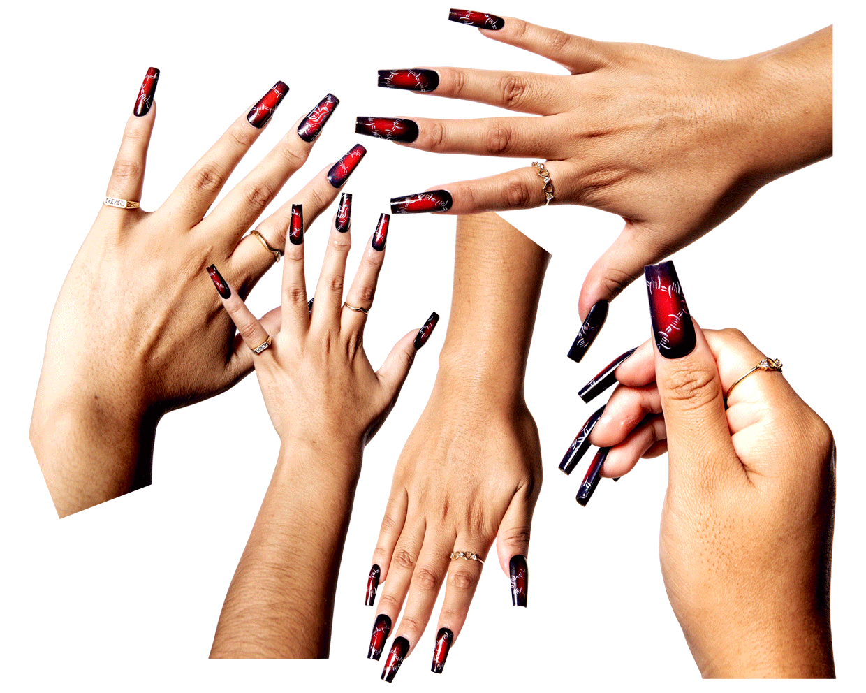 gif of various cutouts of nail artist Leslie Yazmin Cruz Mesinas’s hands
