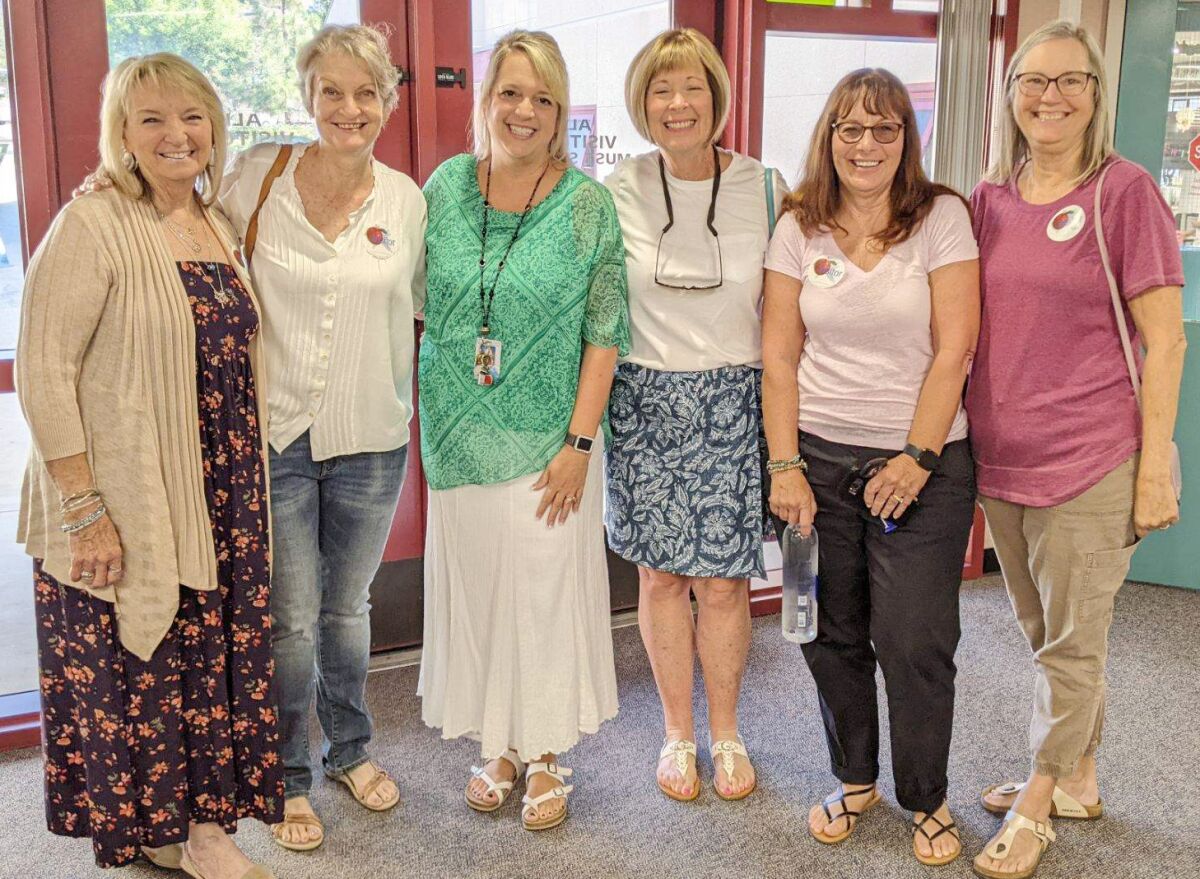 Educators are, from left, Lynn Chastang, Tracey McFarland, Kaylene Weber, Bobbie Plough, Theresa Grace and Linda Marthis.