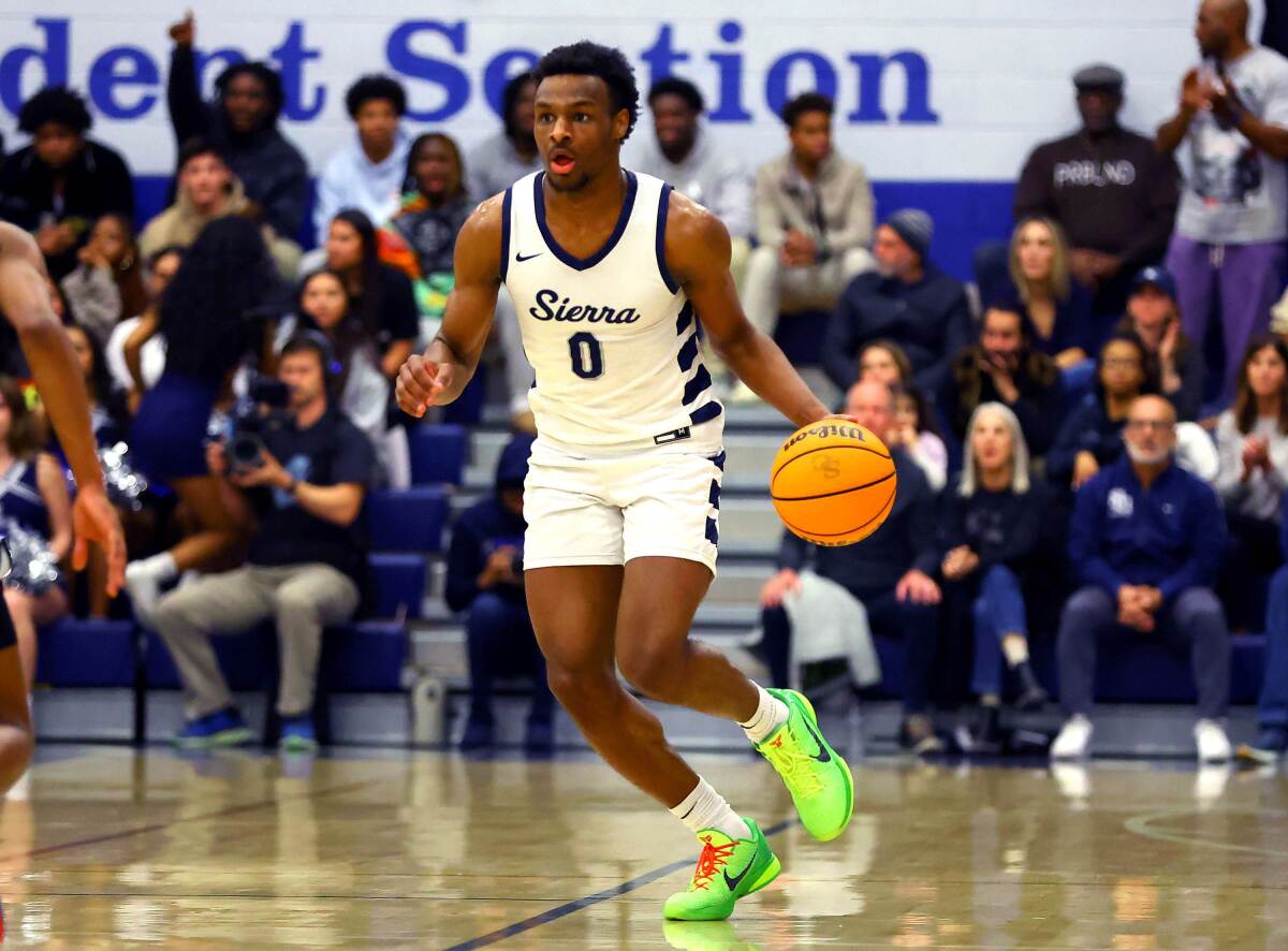 Bronny James of Sierra Canyon faces Sherman Oaks Notre Dame on Tuesday in the Division I regional final.