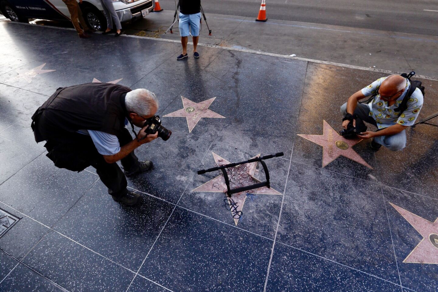 Trump's star on Walk of Fame vandalized -- again