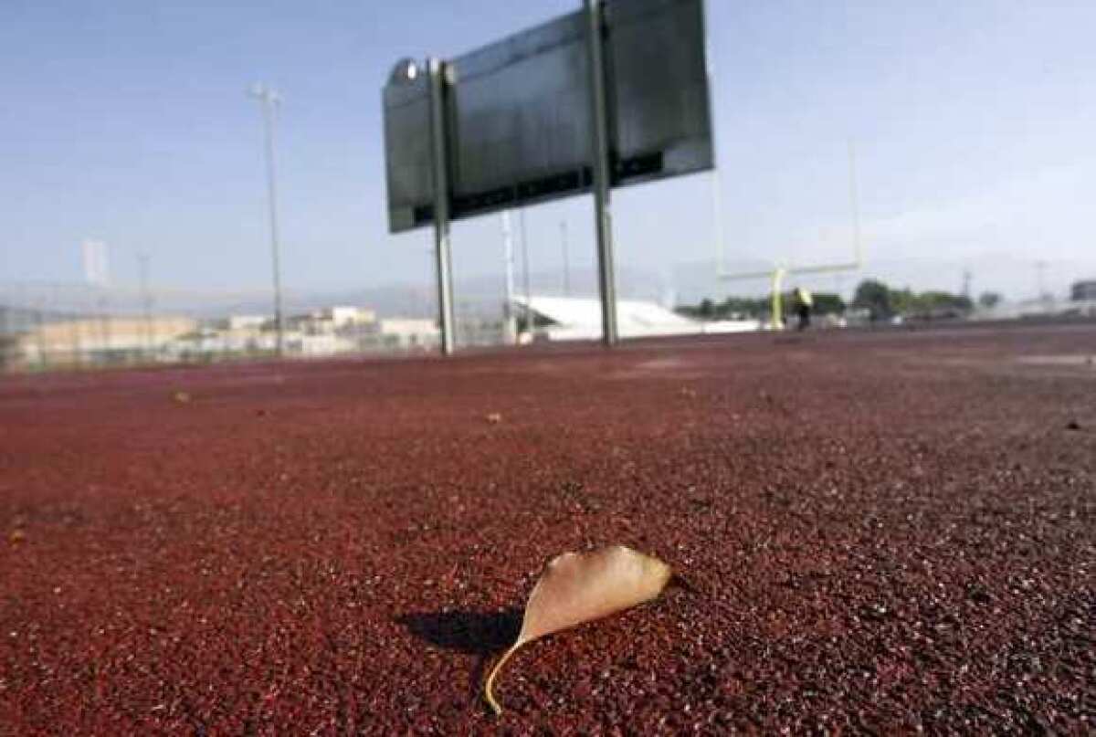 Memorial Field track at John Burroughs High School in Burbank.