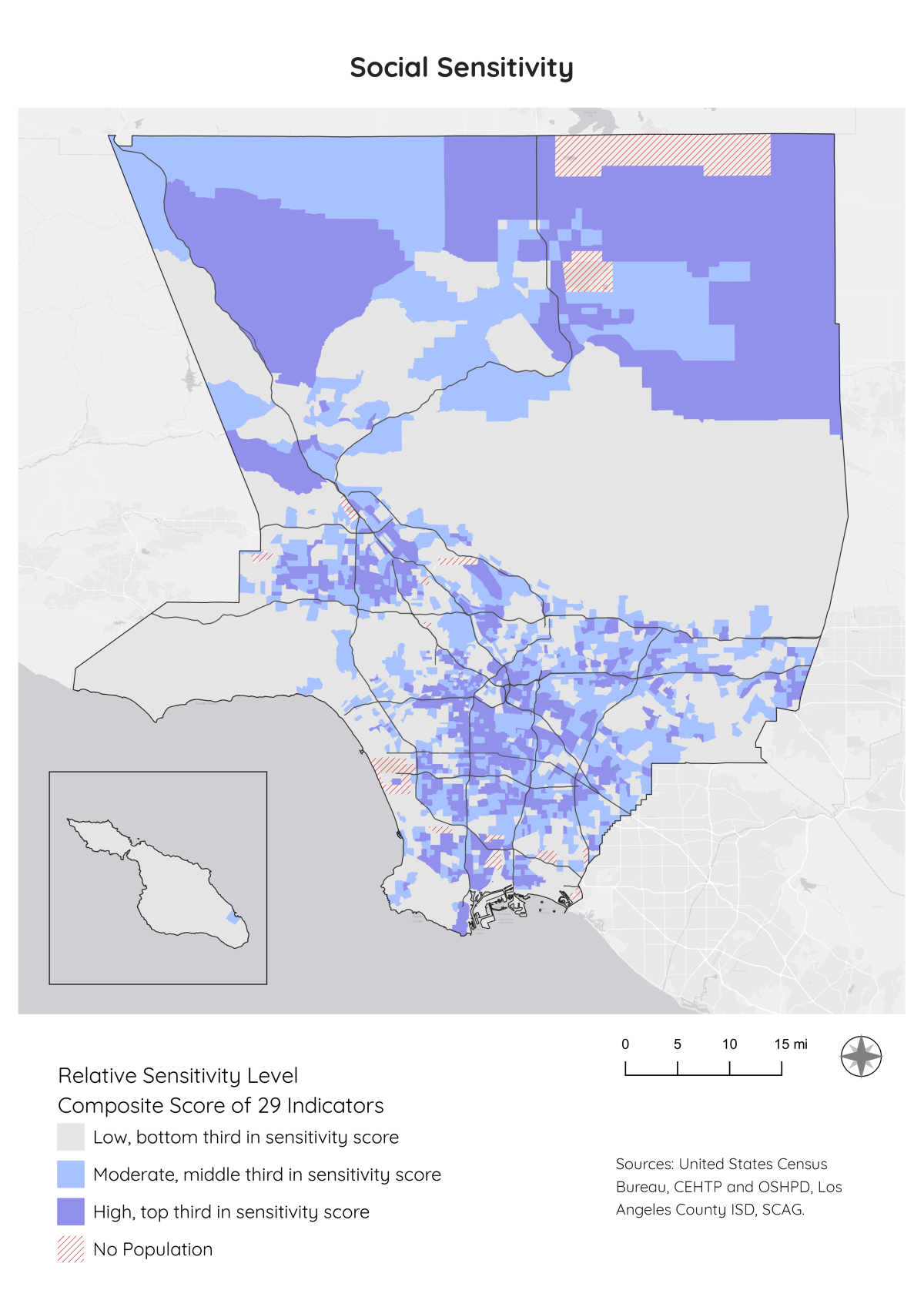 A map shows the distribution of vulnerable Angelenos.