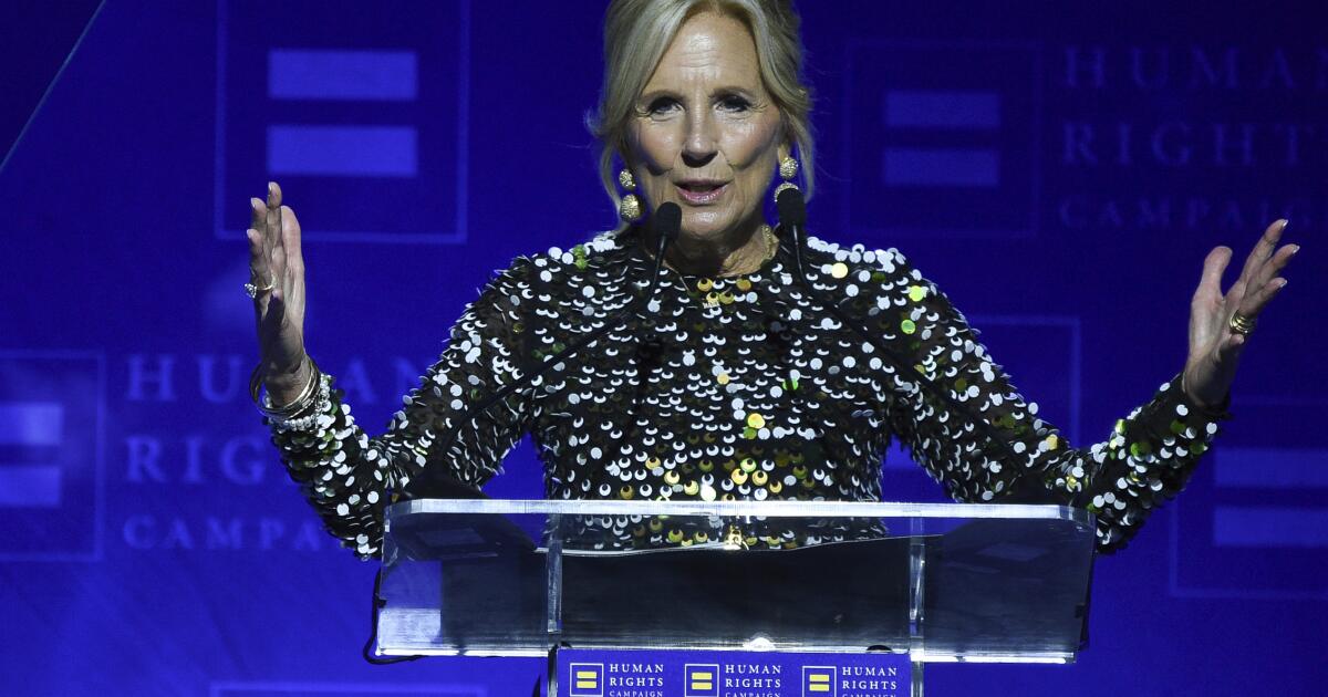 Jill Biden's swing through Southern California: Fundraisers, protesters and a stop at SoulCycle