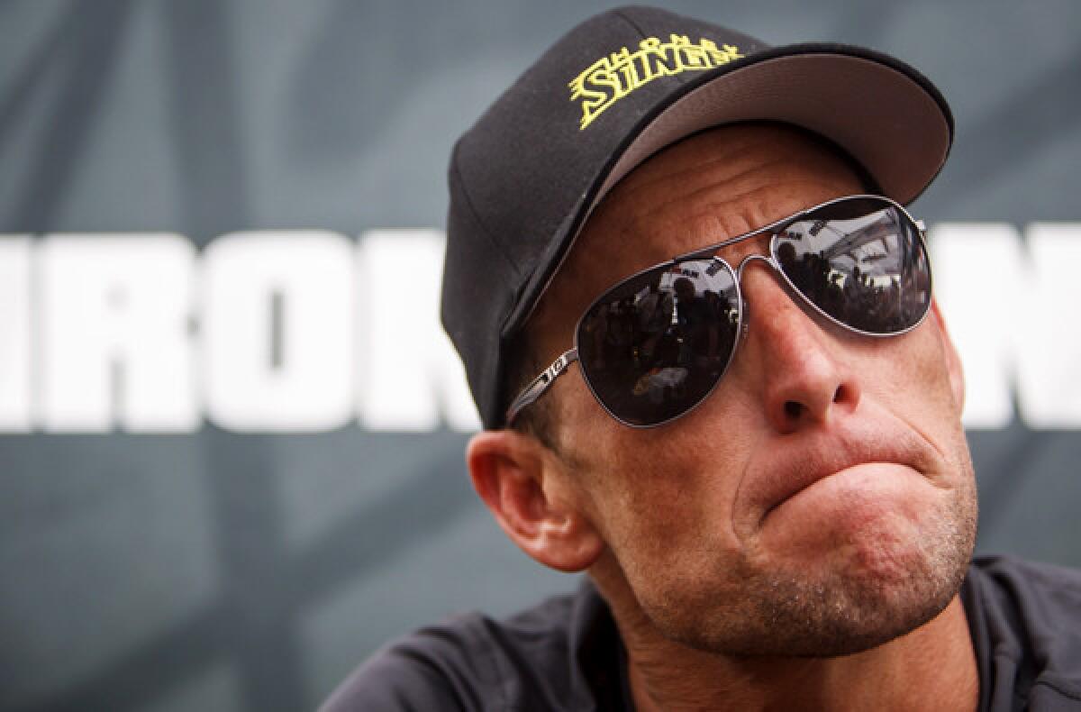 Lance Armstrong, pictured at an Ironman competition before he was banned from cycling, plans to join in the RAGBRAI, an annual weeklong trek that stretches between the Missouri and Mississippi rivers.