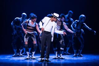 Myles Frost and the cast of "MJ" on Broadway.
