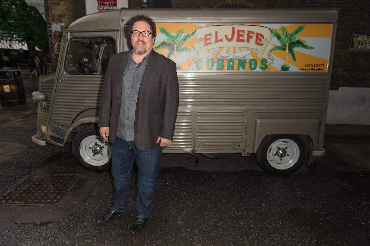 Jon Favreau poses in front of an El Jefe Cubanos food truck. The actor/director is hosting an El Jefe pop-up dinner at Animal July 21.