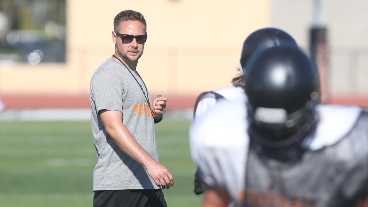 Brett Brown enters his third season in charge of the Huntington Beach High football team. He has a 7-14 overall record with the Oilers.