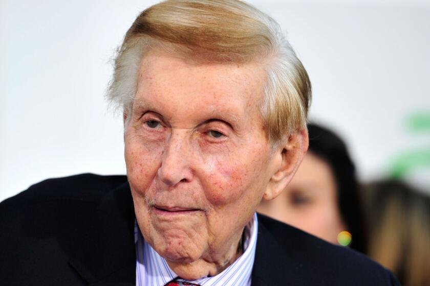Viacom's Sumner Redstone arrives at the premiere of Paramount Pictures' "Star Trek Into Darkness'" at the Dolby Theatre in May 2013.