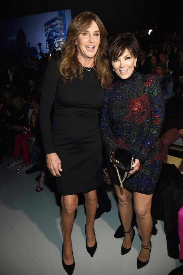 Caitlyn Jenner, left, and Kris Jenner attend the 2015 Victoria's Secret Fashion Show.