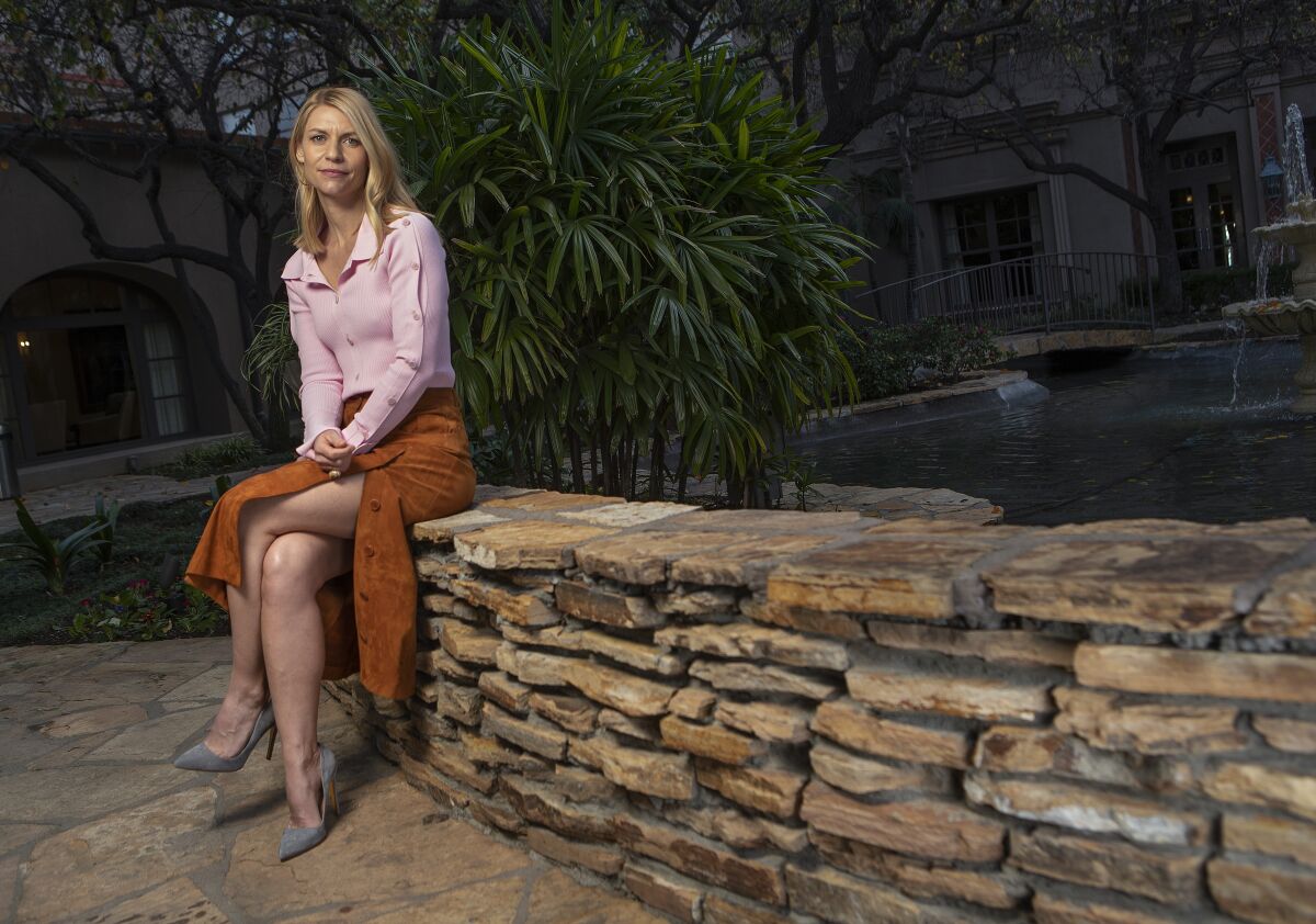 Claire Danes, star of Showtime's “Homeland,” on the grounds of the Langham Huntington Hotel in Pasadena. The series' eighth and final season premieres Sunday.