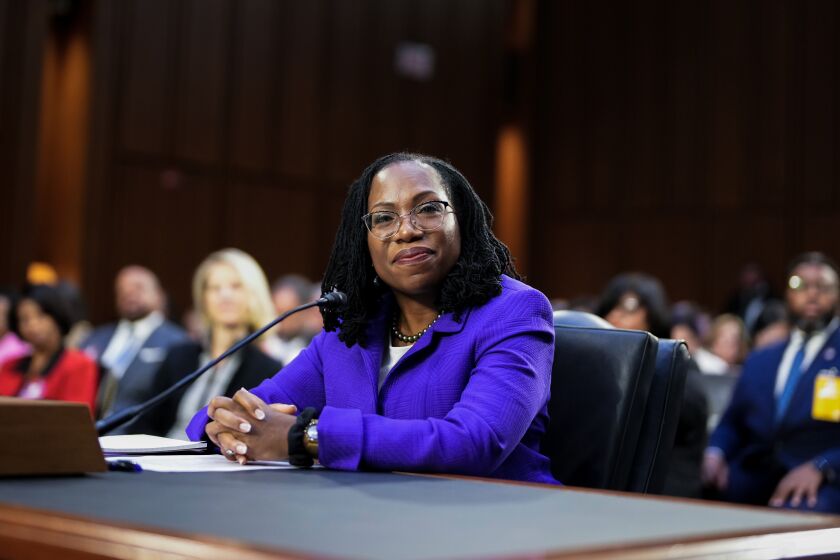 Judge Ketanji Brown Jackson at her confirmation hearing before the Senate Judiciary Committee in Washington on Monday.