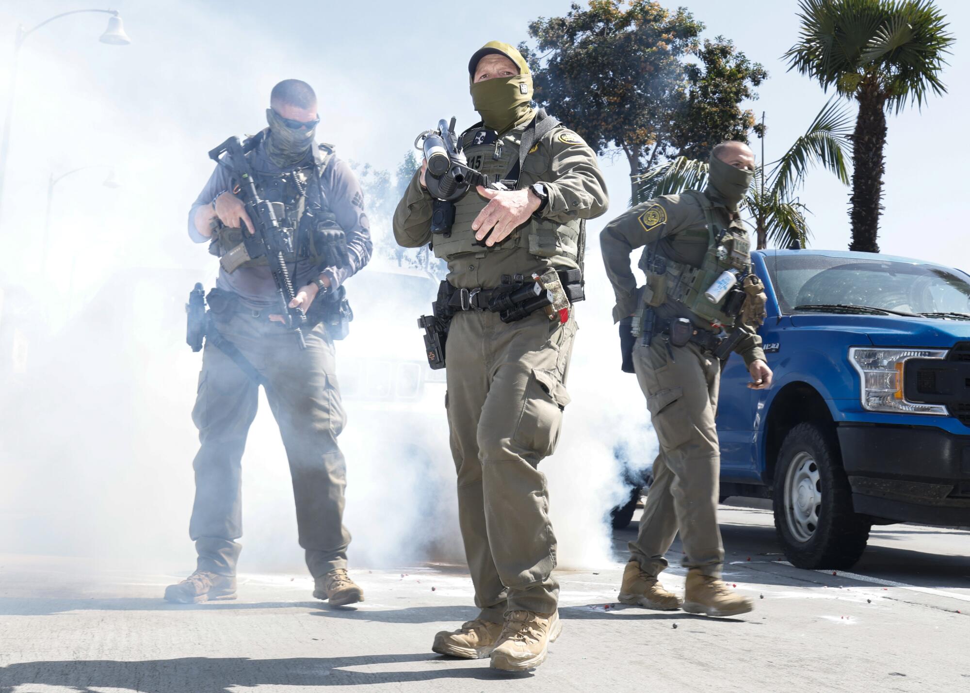 US Border Patrol respond to the scene after a traffic collision