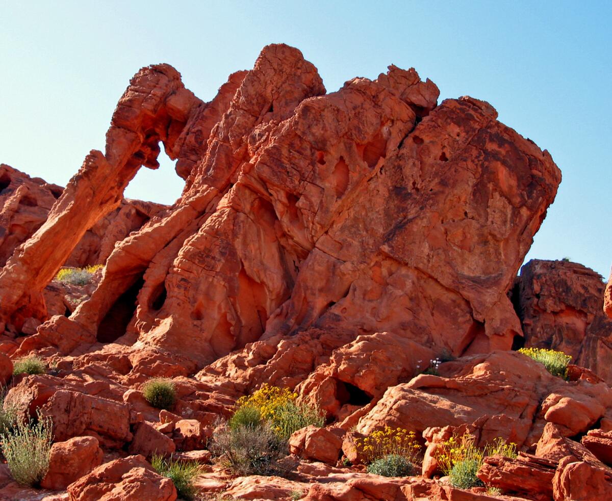 Valley of Fire, an hour from Vegas, has spectacular sandstone formations and pastel rock formations. 