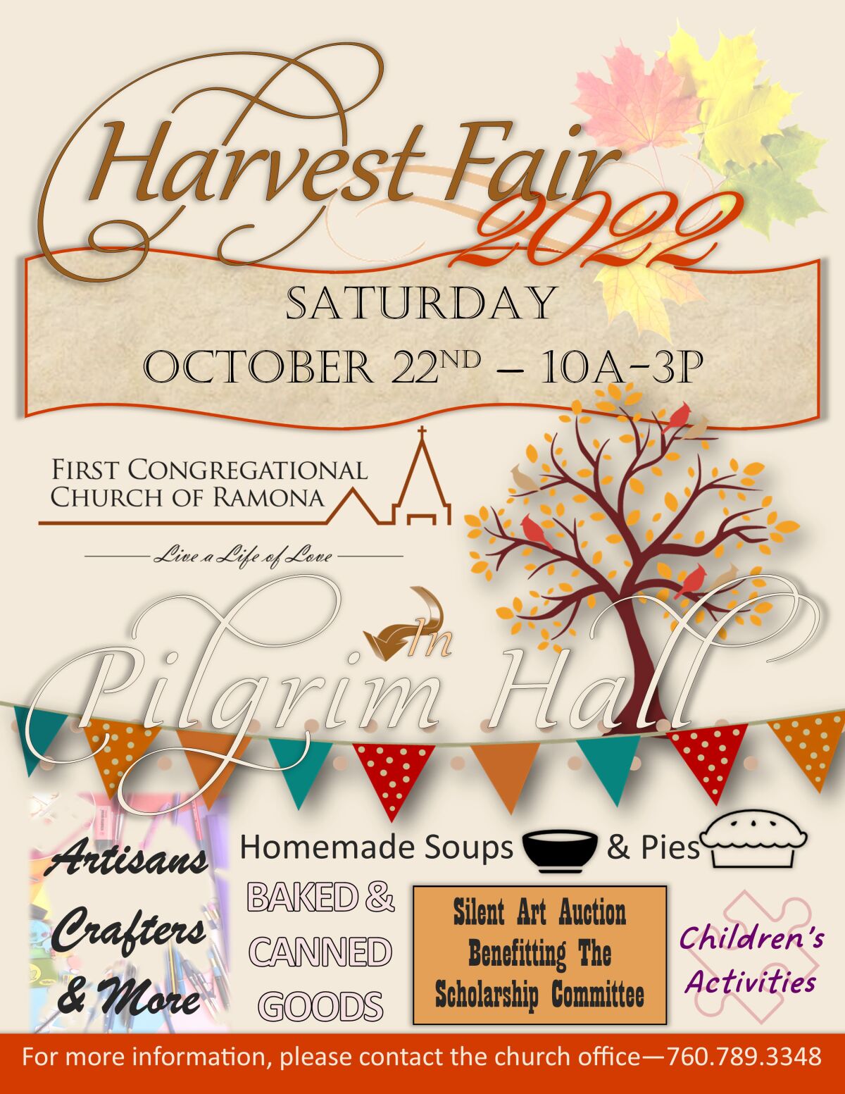 A Harvest Fair will be held at First Congregational Church of Ramona on Saturday, Oct. 22.