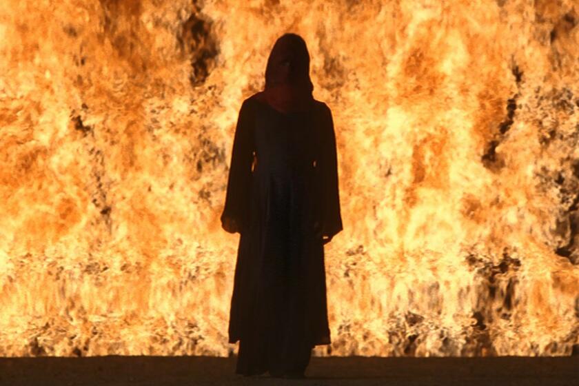 Tristan Project: Fire Woman. Video still of "Fire Woman" from The Tristan Project. Video by Bill Viola.