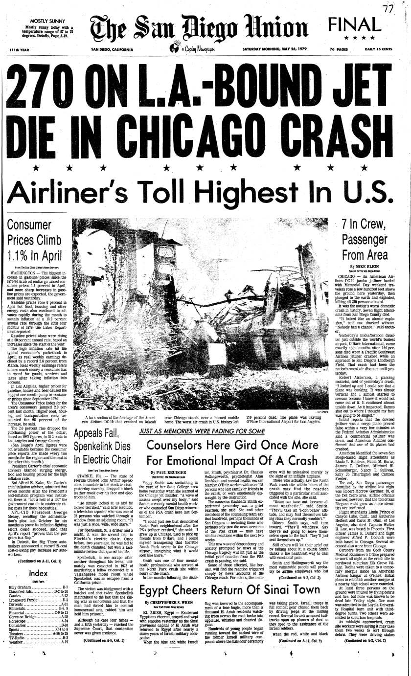 From the Archives 40 years ago, America's deadliest plane crash killed