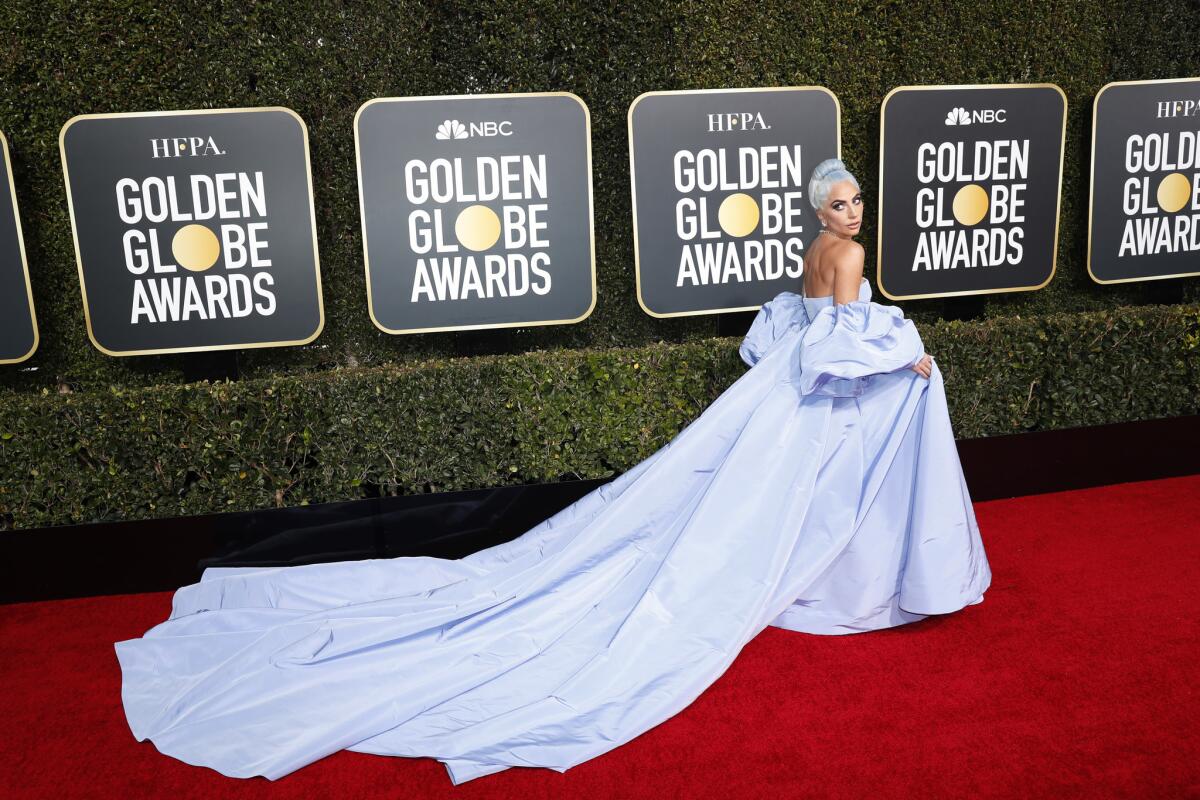 Lady Gaga arrives at the 76th Golden Globes.