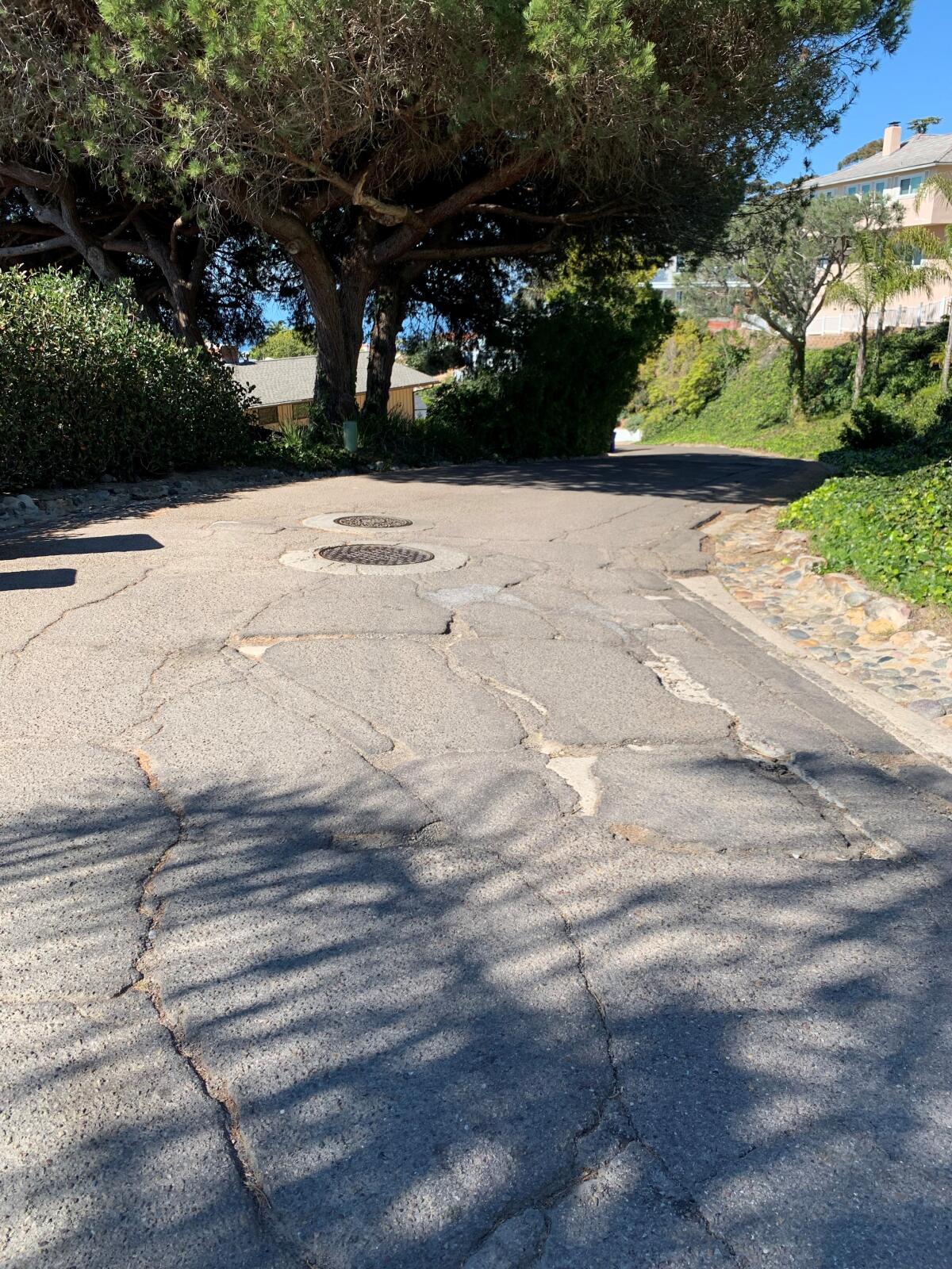 Romero Drive is a narrow street in a La Jolla residential neighborhood.