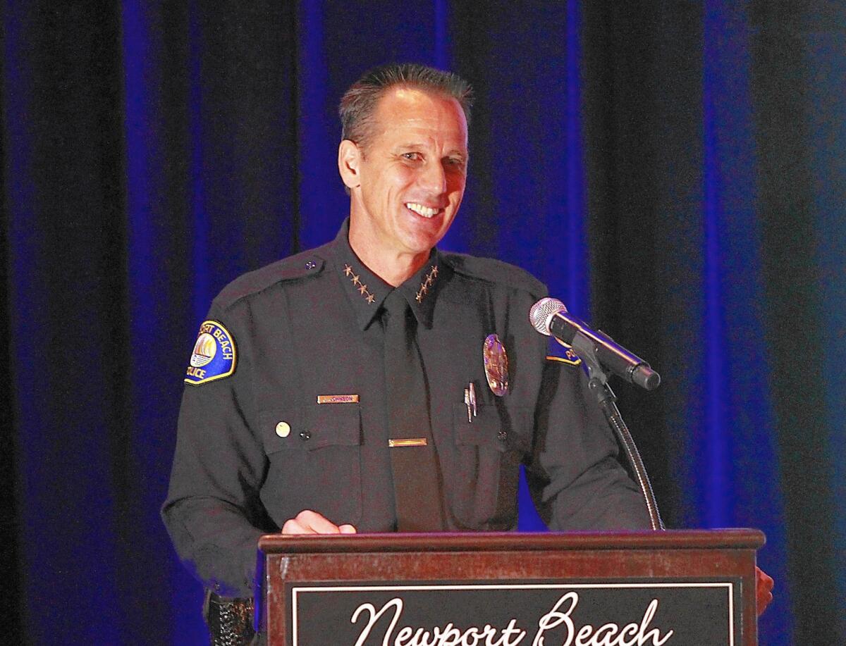 Newport Beach Police Chief Jay Johnson plans to retire next month.