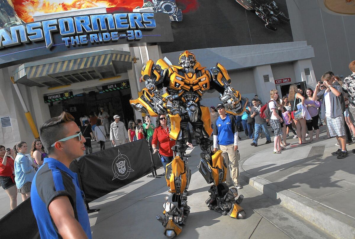 Attendance has been on the rise at Universal Studios Hollywood following the opening of several new attractions, including Transformers: The Ride 3D in 2012.