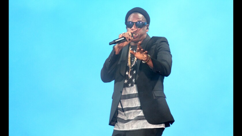 Jay Z is shown during a concert at the Rose Bowl in Pasadena last fall.