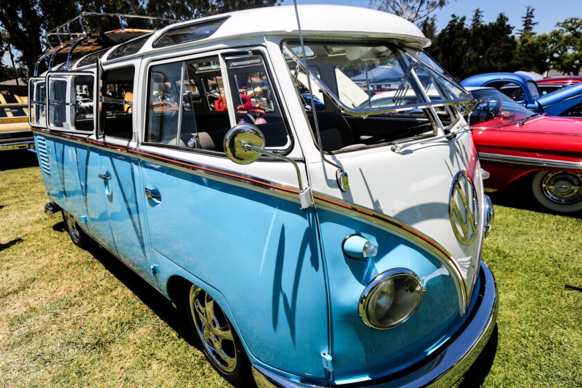 A souped-up Volkswagen van at the Muckenthaler Motor Car Festival.