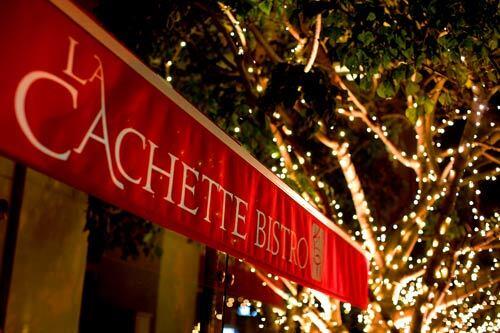 La Cachette Bistro, a new French restaurant on Ocean Avenue in Santa Monica, features an outdoor patio.