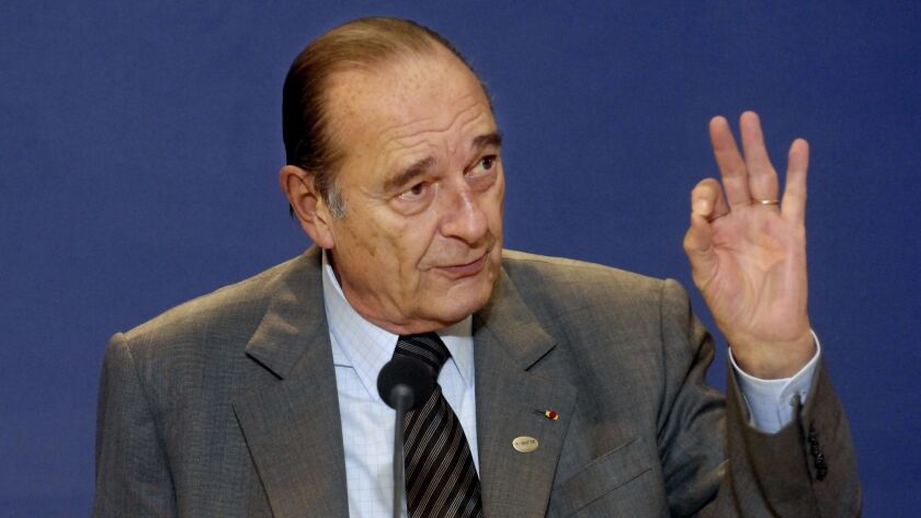 French President Jacques Chirac, shown in 2007