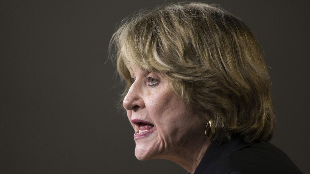 Rep. Louise Slaughter (D-N.Y.) speaks at a Capitol Hill news conference on March 25, 2014.