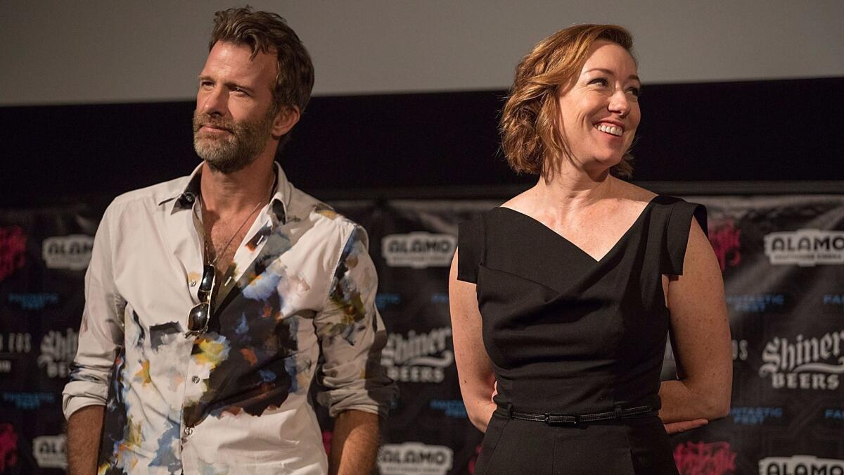 Actors Thomas Jane and Molly Parker at the premiere of "1922" at Fantastic Fest.