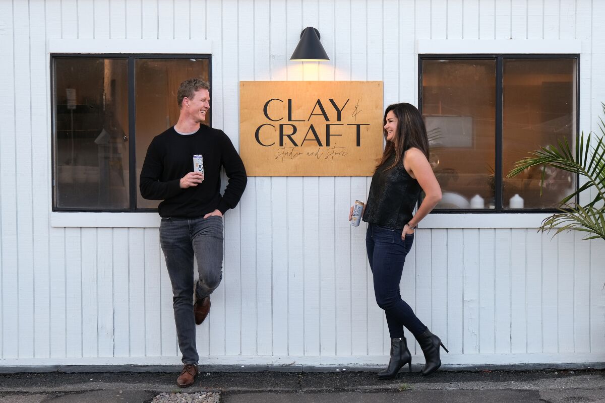 Carina and David arrive to their blind date destination at CLAY + CRAFT in Encinitas.