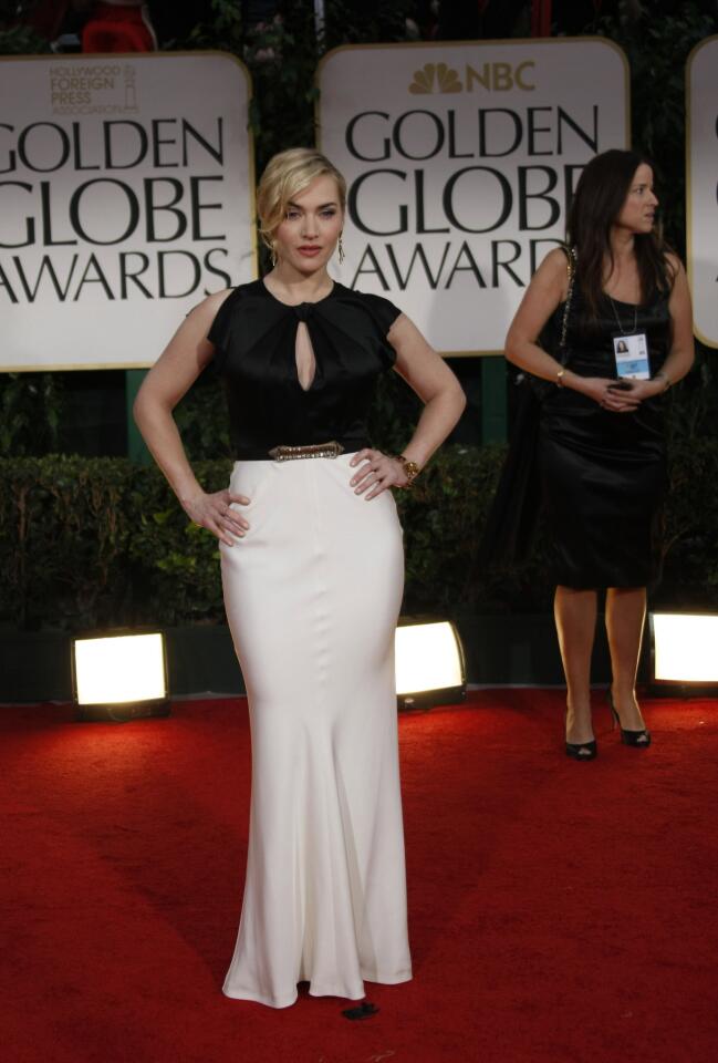 Kate Winslet in a Jenny Packham gown that is Old Hollywood at its best.