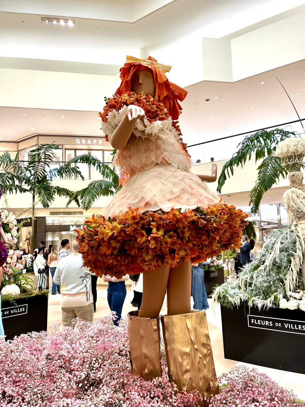 A floral design at South Coast Plaza inspired by "Asian Comics: Evolution of an Art Form."