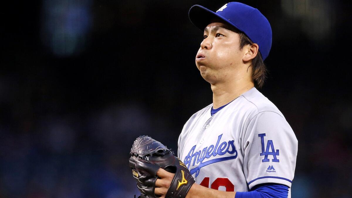 Dodgers starter Kenta Maeda against the Diamondbacks on Tuesday.