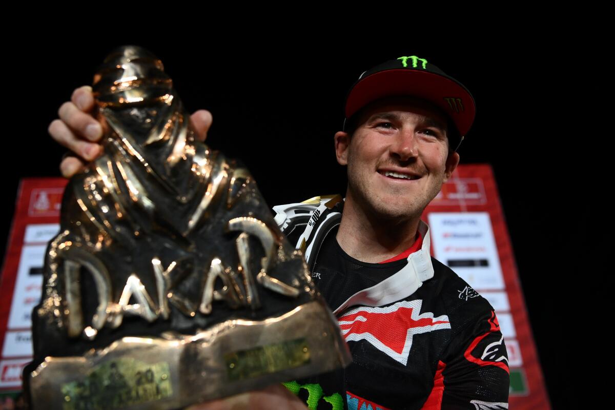 Ricky Brabec won the motorcylce category at the 2020 Dakar Rally.