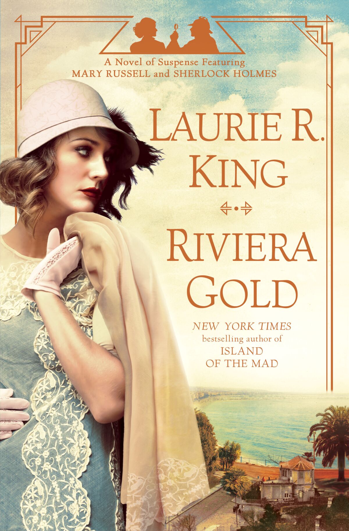 A book jacket for Laurie R. King's "Riviera Gold."