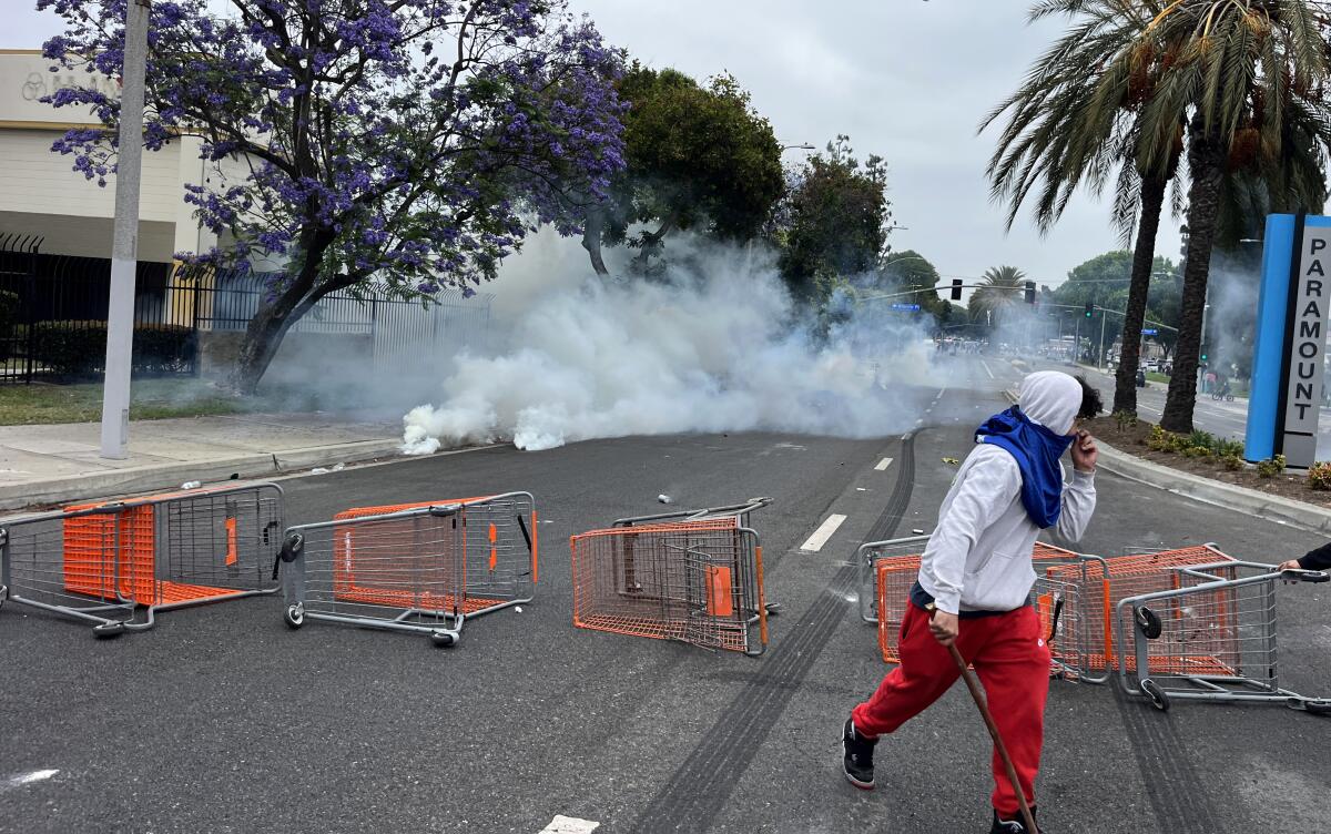 People block off the street during protests