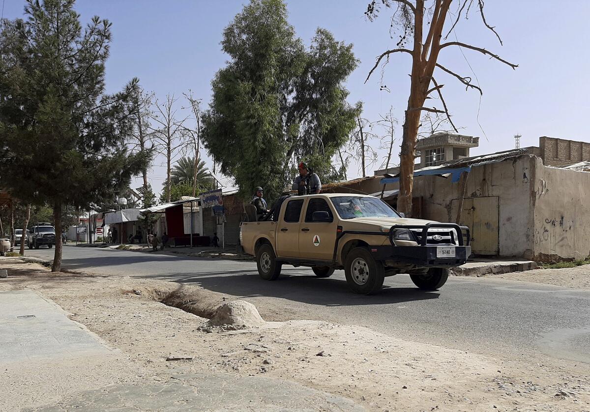 Afghan security patrol in Helmand province