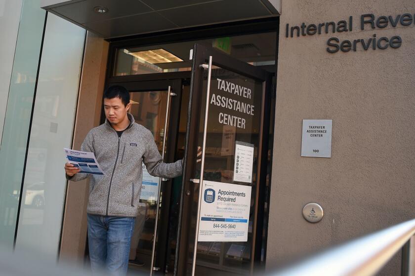 SAN JOSE, CA - JANUARY 31, 2019 - Leo Wang visits the IRS to obtain a document as he prepares to leave the country in San Jose, California on January 31, 2019. (Josh Edelson/For the Times)