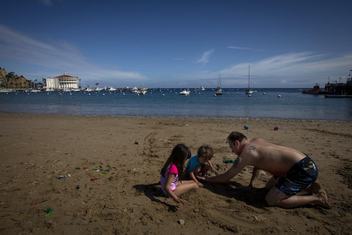 Matt Malouf of Redlands and children on Catalina