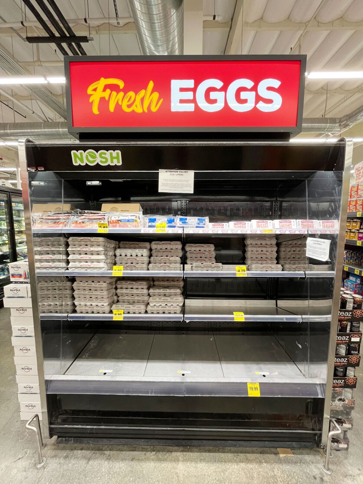The egg section at a grocery in Redondo Beach.
