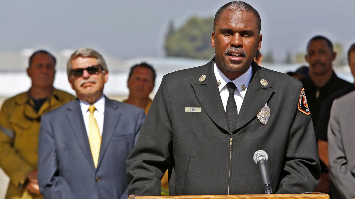 L.A. County Fire Chief Daryl Osby said sons might be motivated to follow in their fathers' footsteps. But he said that should not give them an advantage over other applicants.