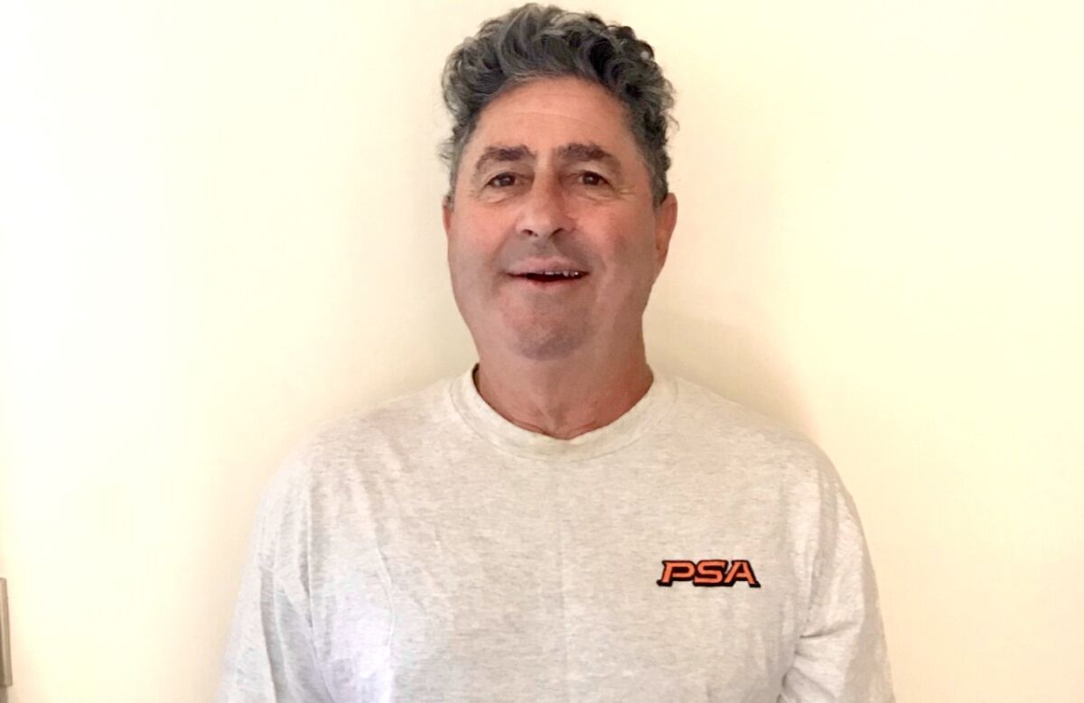 James "Himi" Newman wears his memorial PSA shirt in observance of the anniversary of the Sept. 25, 1978, plane crash.
