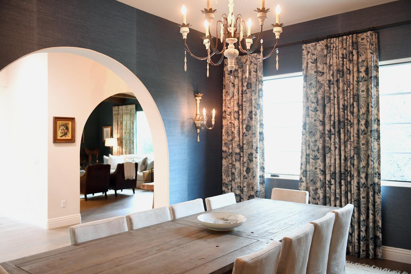 The dining room of Leura Fine's Los Angeles home, the owner of the online interior design firm, Laur