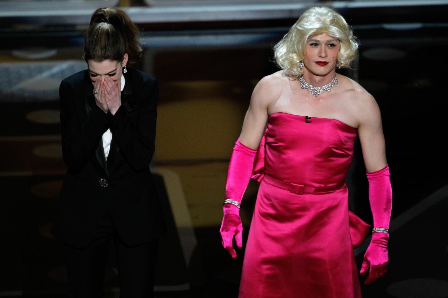 Awkward Oscar fashion moments: the fall before the wedgie