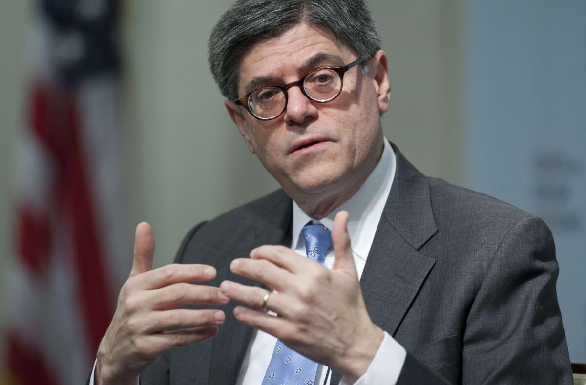 Treasury Secretary Jacob J. Jack Lew speaks at the Council on Foreign Relations in Washington.