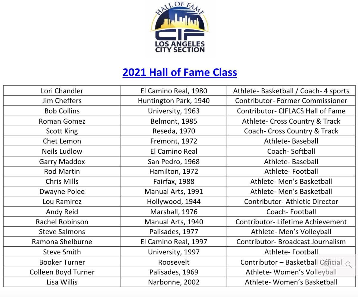 The 2021 City Section Hall of Fame class.