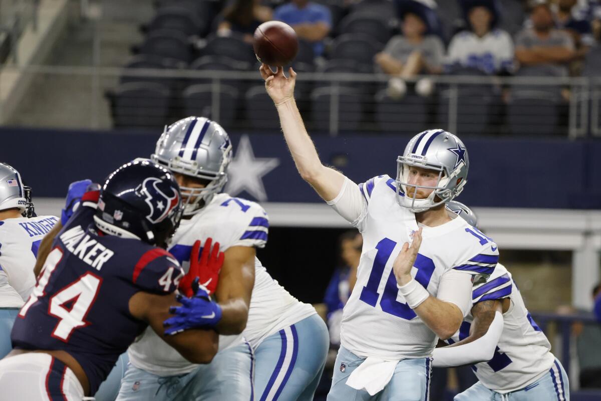 QB Rush solid for Cowboys in 20-14 preseason loss to Texans - The San Diego  Union-Tribune