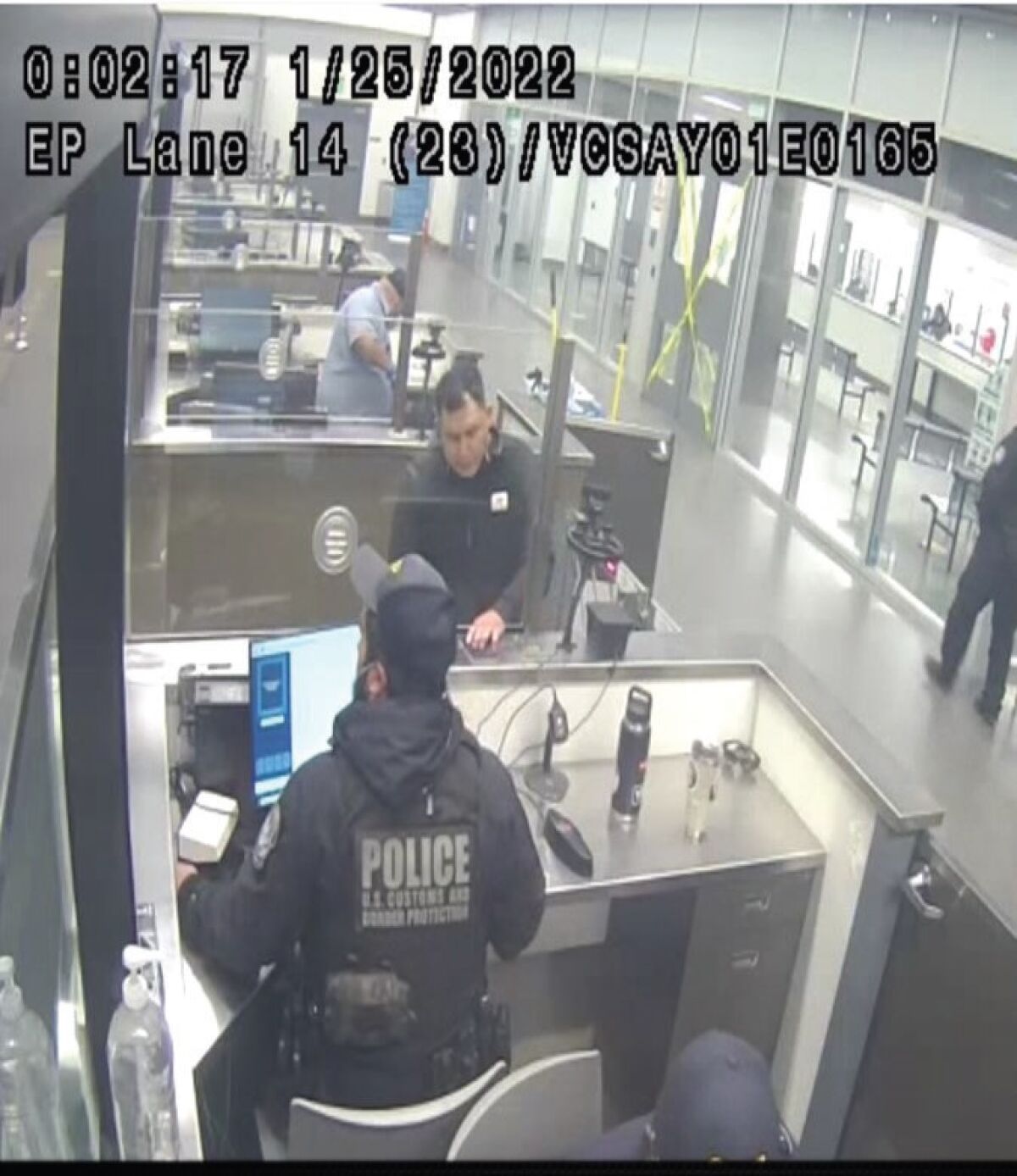 Bryant Rivera crosses San Ysidro Port of Entry just after midnight on Jan. 25, 2022, shortly after leaving his Tijuana hotel